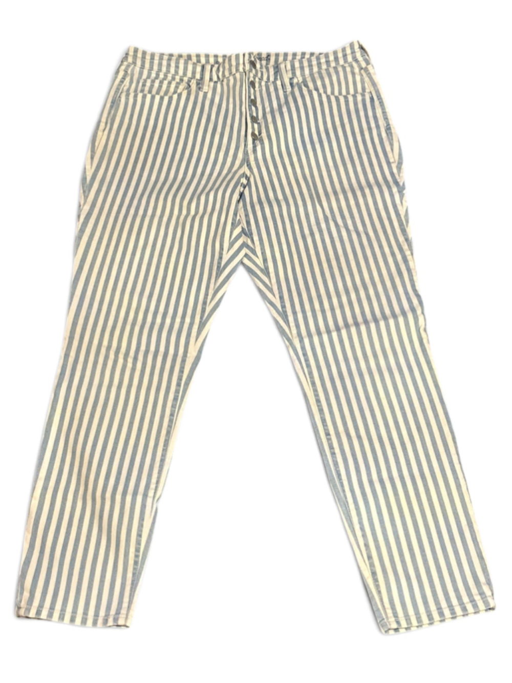 Universal Thread Striped Trousers Size 14 White Blue